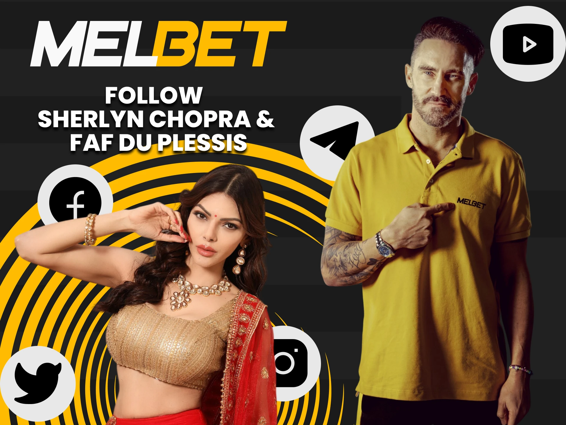 Follow Melbet amabasodars on social networks.