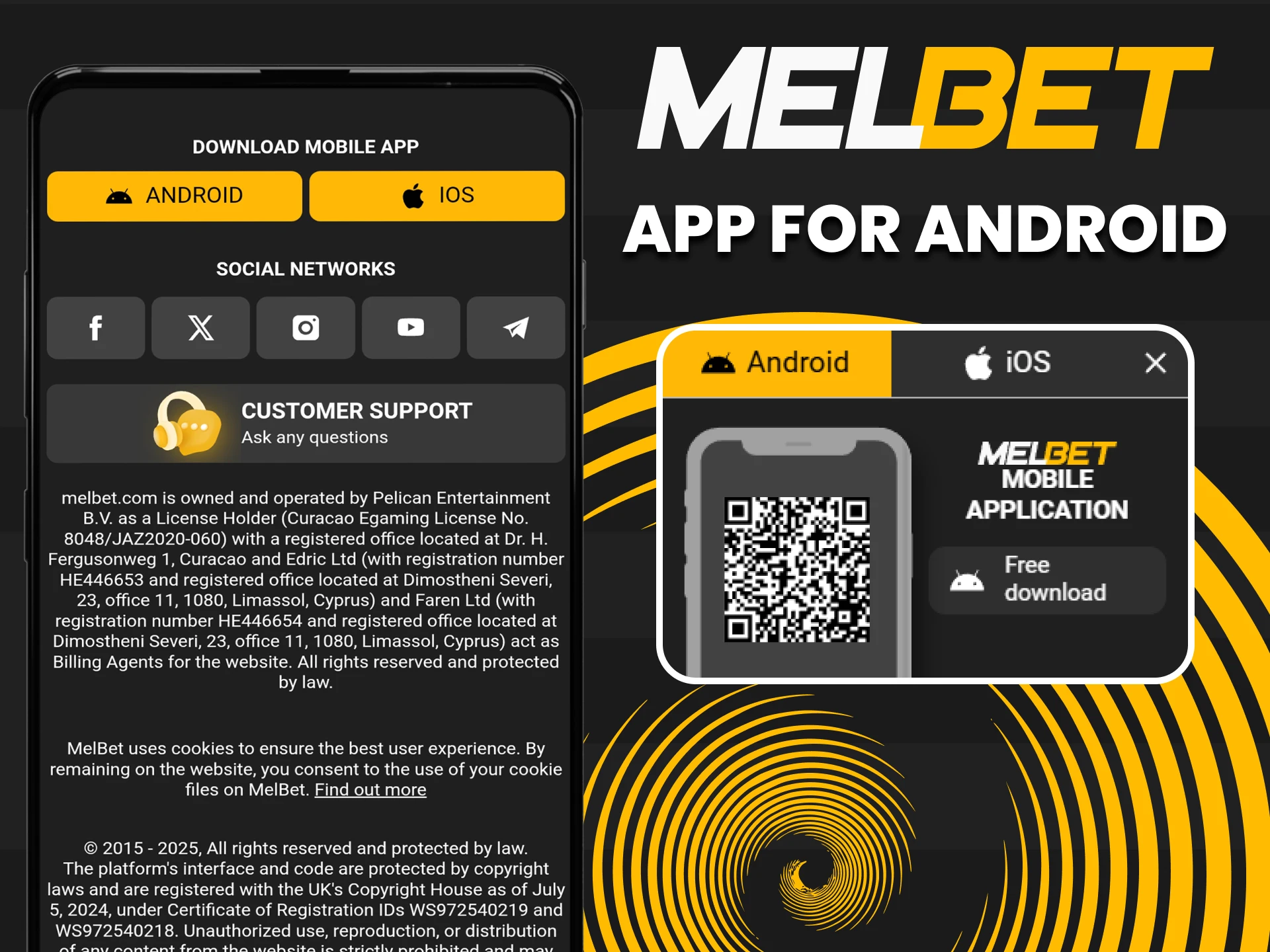 Download and install MelBet Android app from our website.