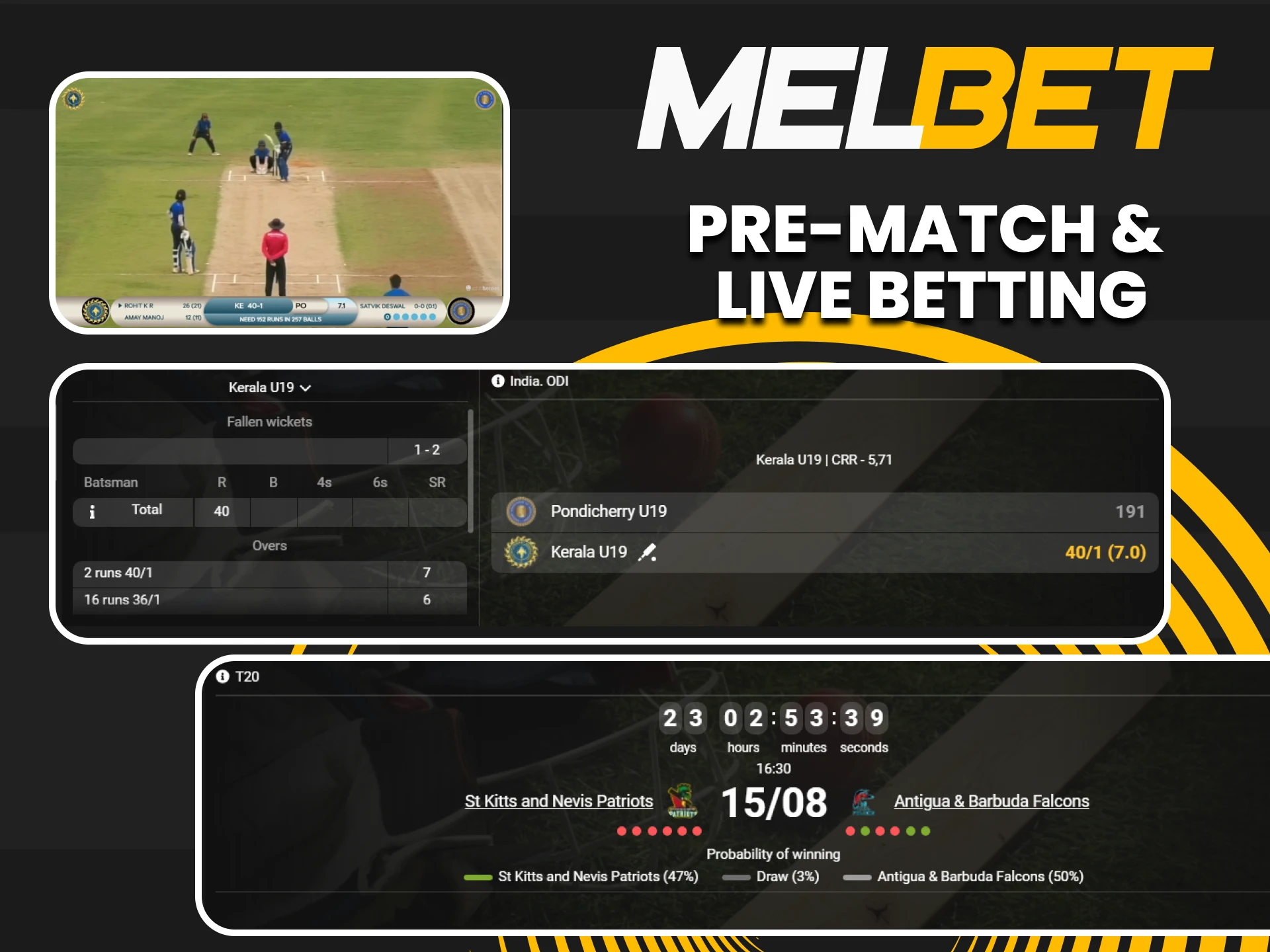 Explore the differences and learn more about pre-match and live betting with MelBet.