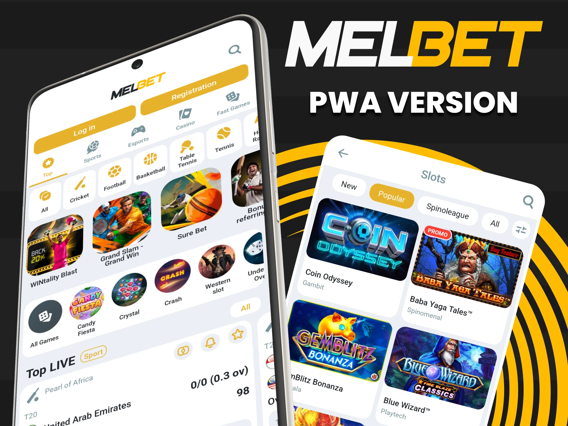Access MelBet PWA via the official website for full features without space.