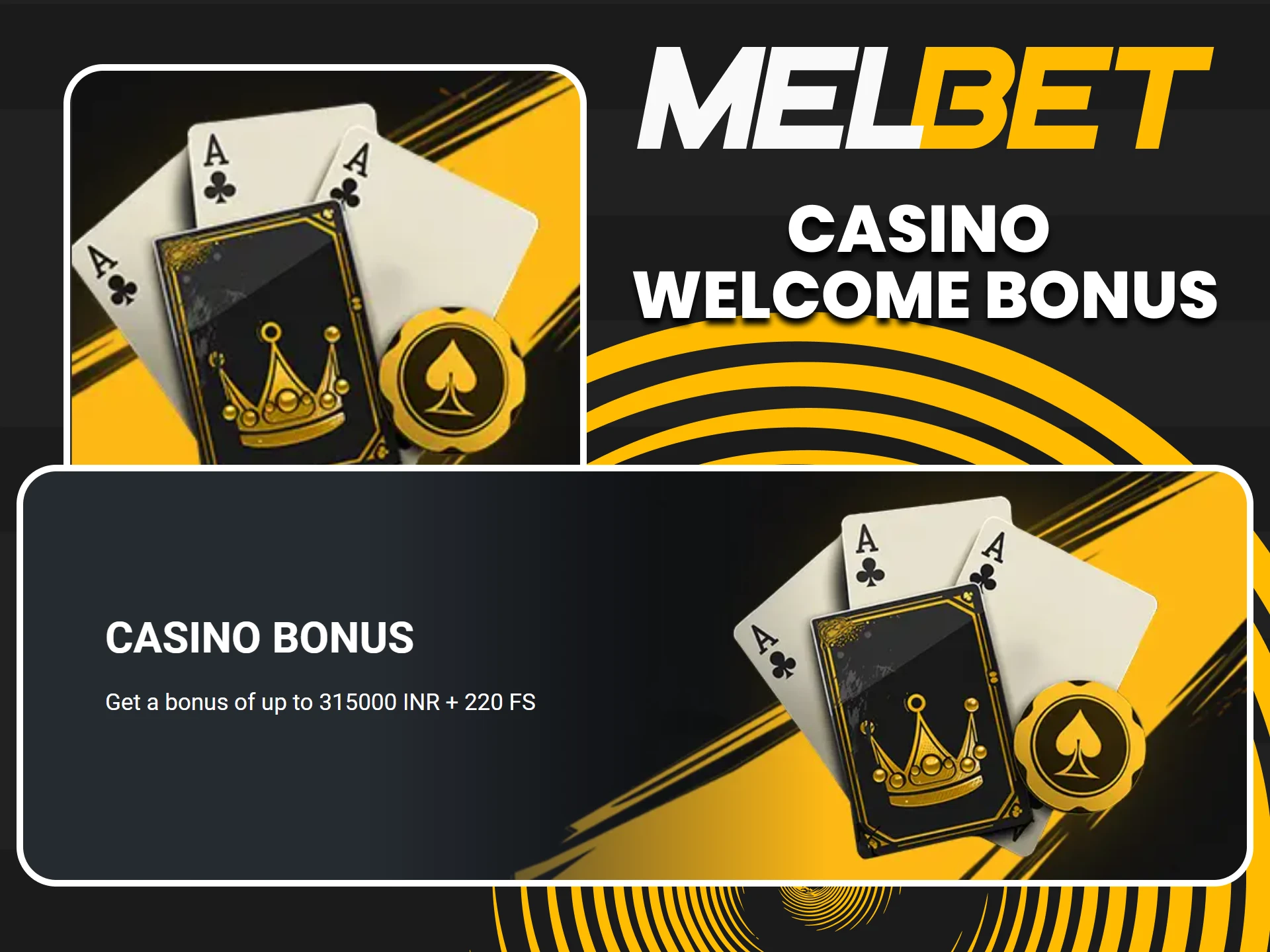 MelBet offers a welcome bonus on the first three deposits with free spins