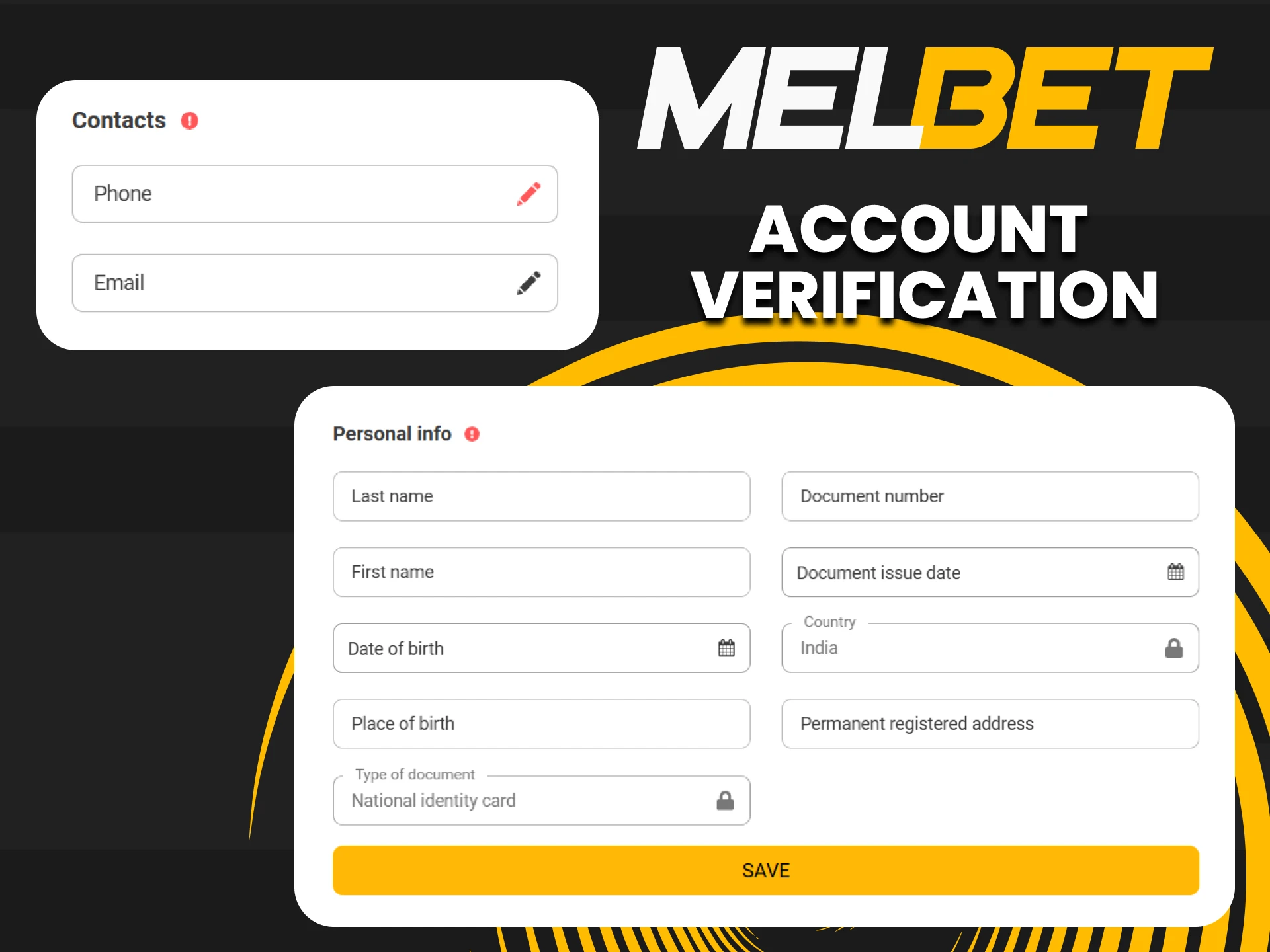 Be sure to verify your Melbet account.