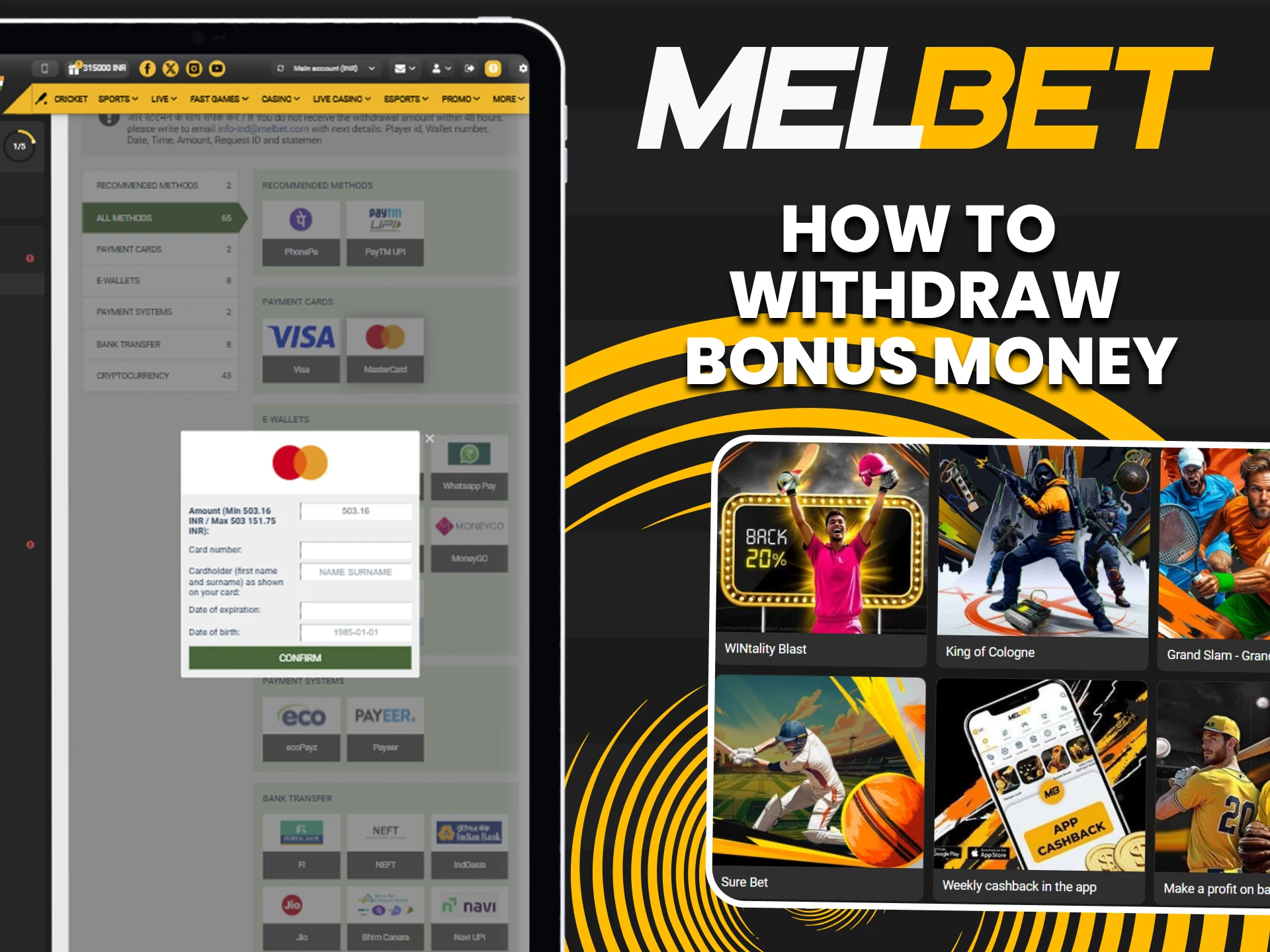 We will tell you how to withdraw bonuses to Melbet.