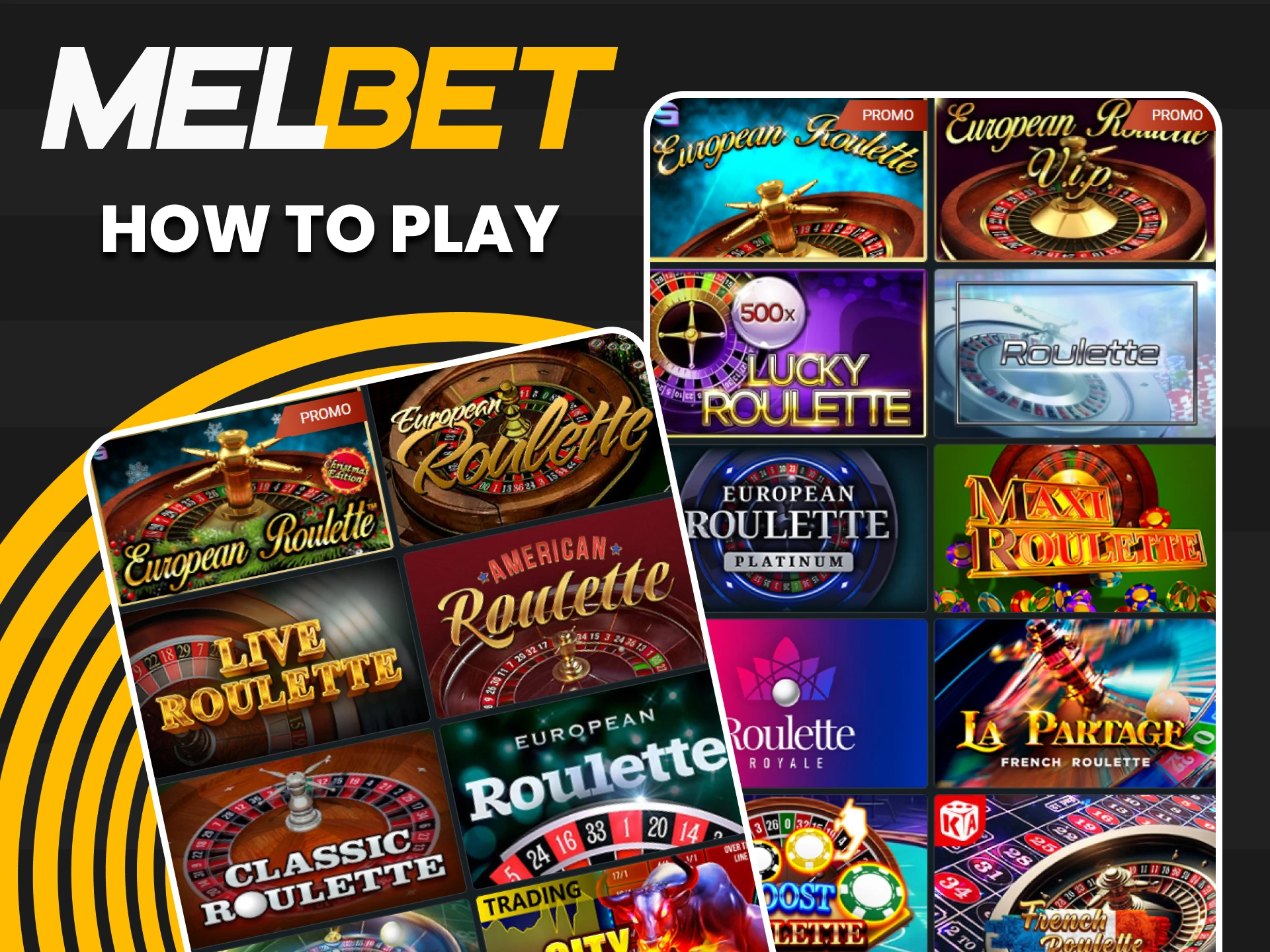 Go to the casino section to start playing Roulette on Melbet.
