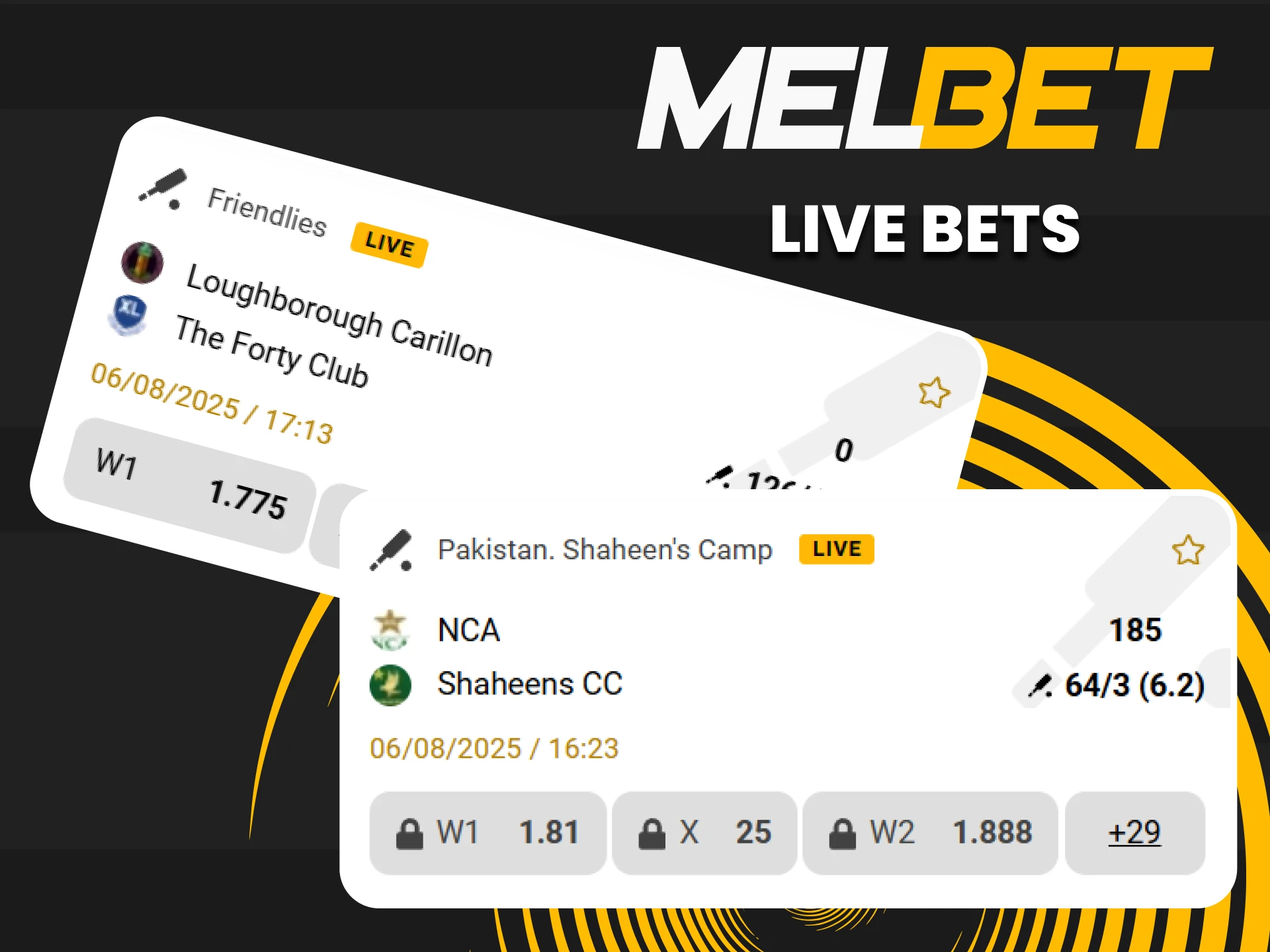 Choose live sports events for betting on Melbet.