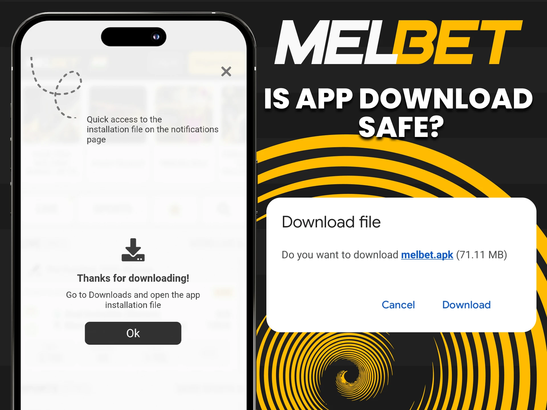 Download the Melbet app safely.