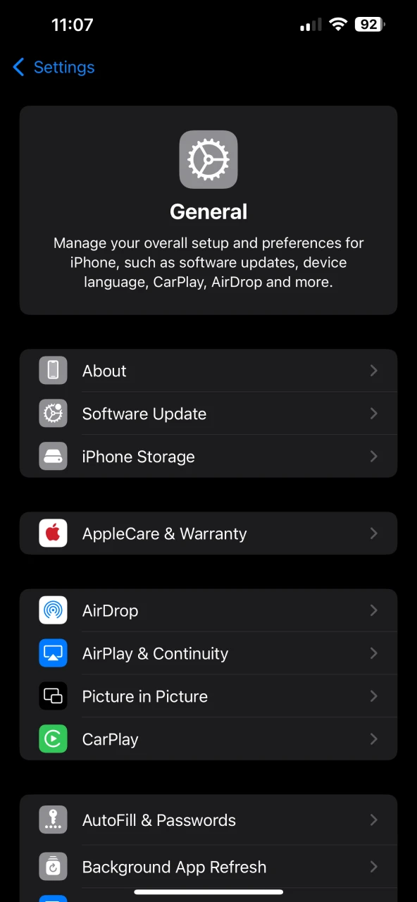 Open settings to install the Melbet app on iOS.