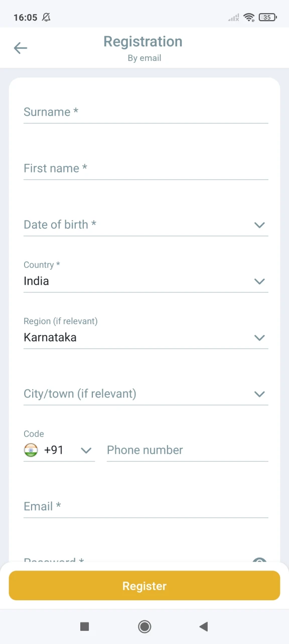 Learn how to register in the Melbet app.