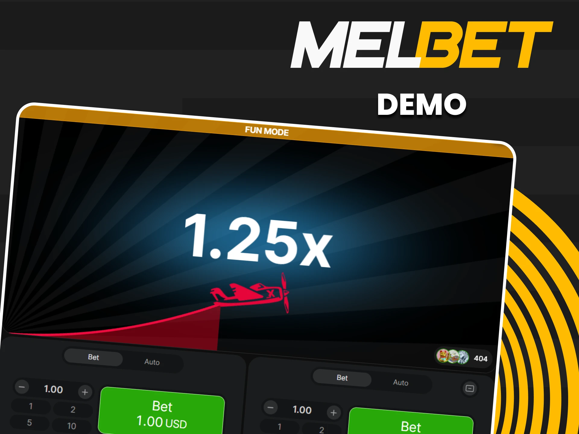 Train in the demo version of Aviator on Melbet.