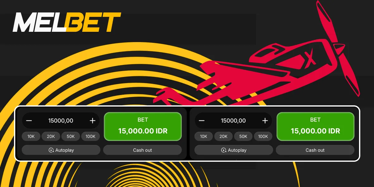 Adjust your bet size and activate auto-rate or auto-cashout in the MelBet Aviator game.