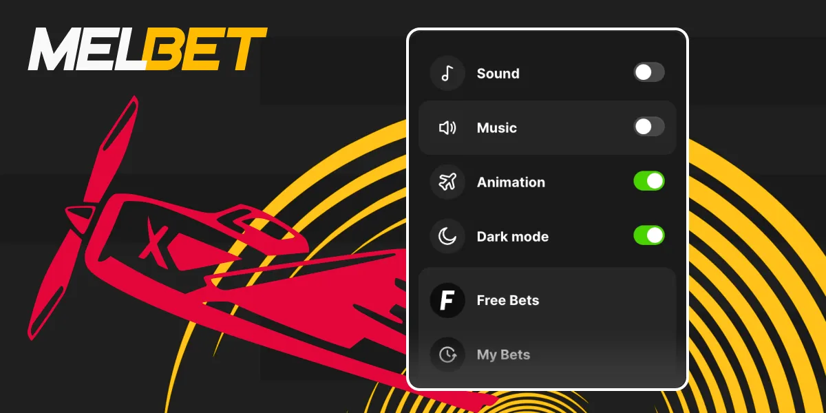 Customize sound, music, and animations, or check the game rules and limits in the Aviator menu.