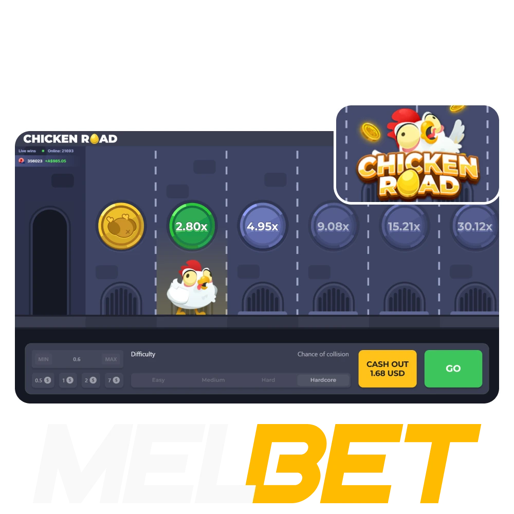 Choose Melbet casino to play Chicken Road.