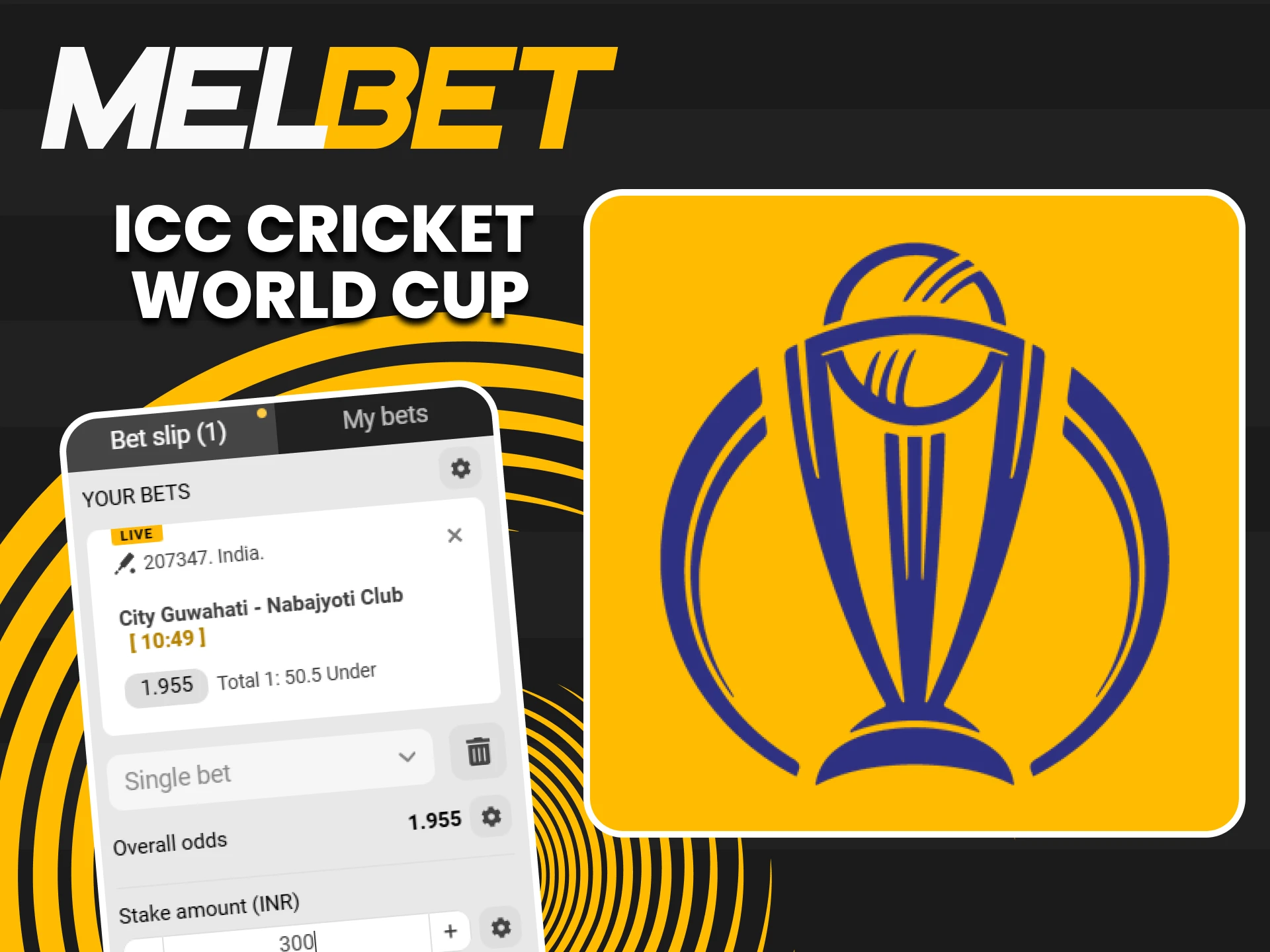 Place your bets on the world cricket tournament at Melbet.