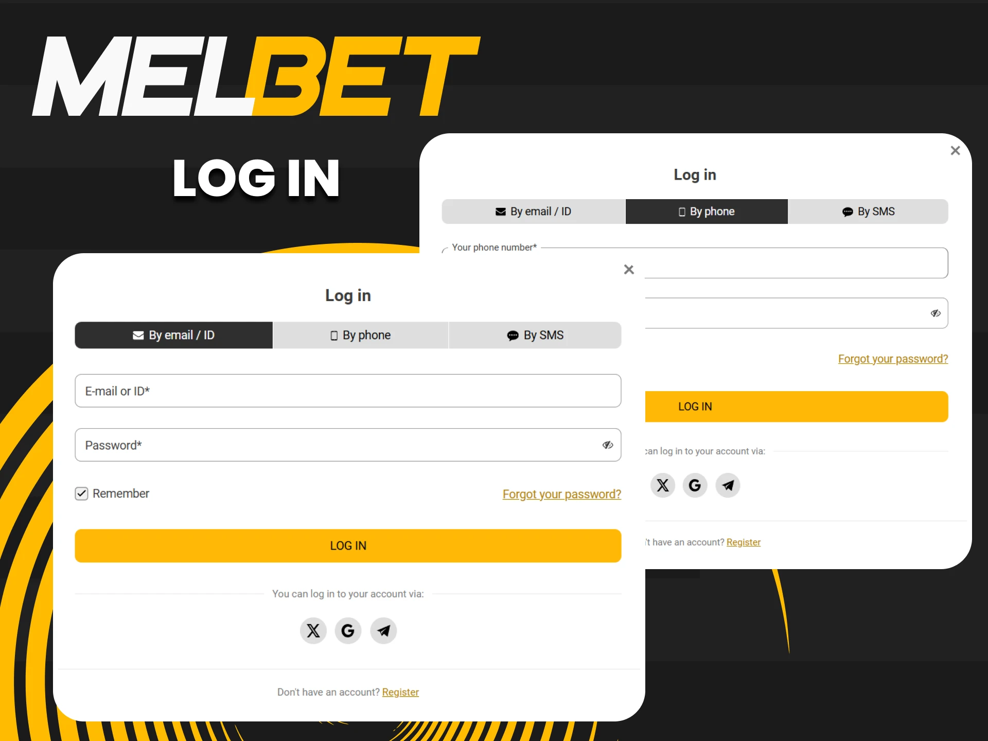 Log in to your personal account on the Melbet website.